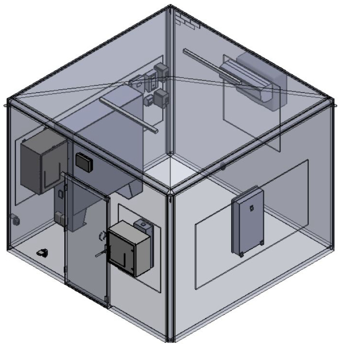 cad drawing of fiberglass shelter for lift station