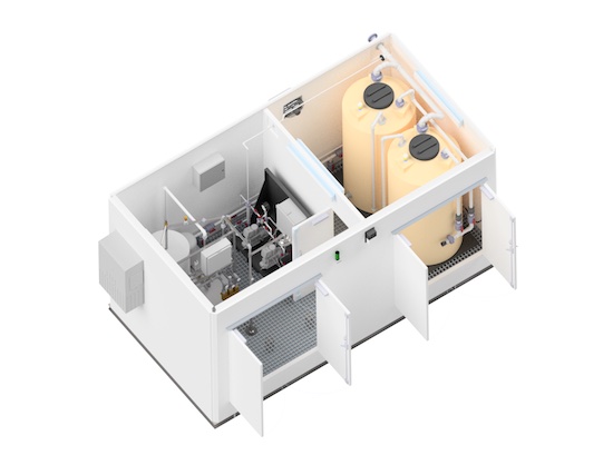 illustration of the fiberglass building for chemical storage