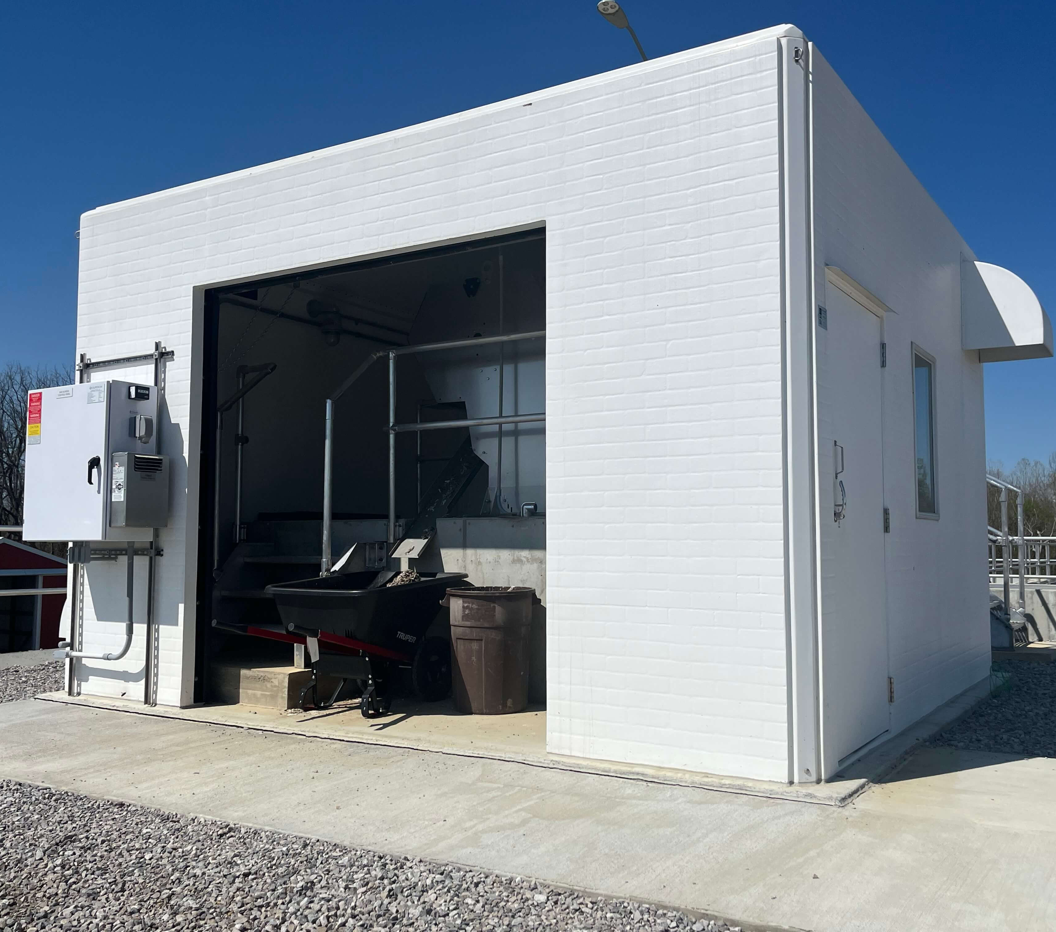 Fiberglass building protection for headworks