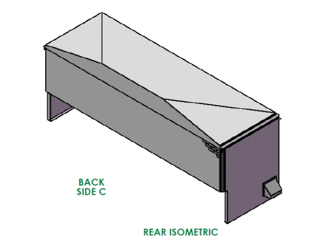 cad drawing rear view of equipment shelter