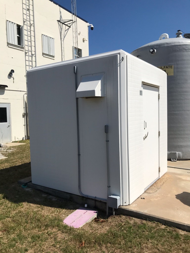 chemical feed shelter side view