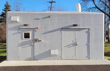 Chlorine and Scrubber Building, fiberglass buildings, fiberglass shelters, fiberglass shelter manufacturers, fiberglass equipment shelters