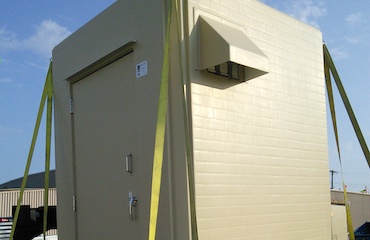fiberglass building for wastewater sampler & flow meter