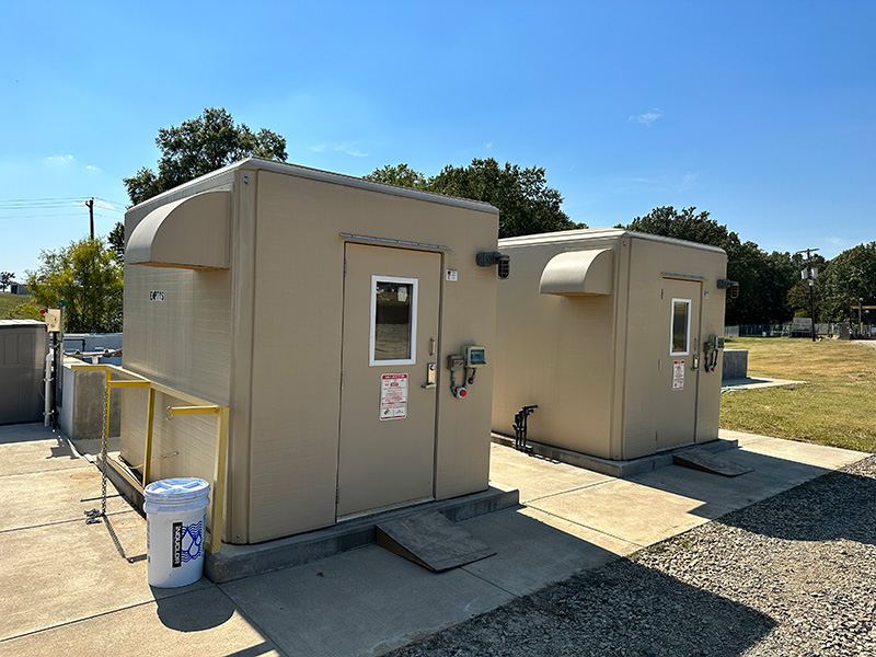 fiberglass shelter for dechlorination systems