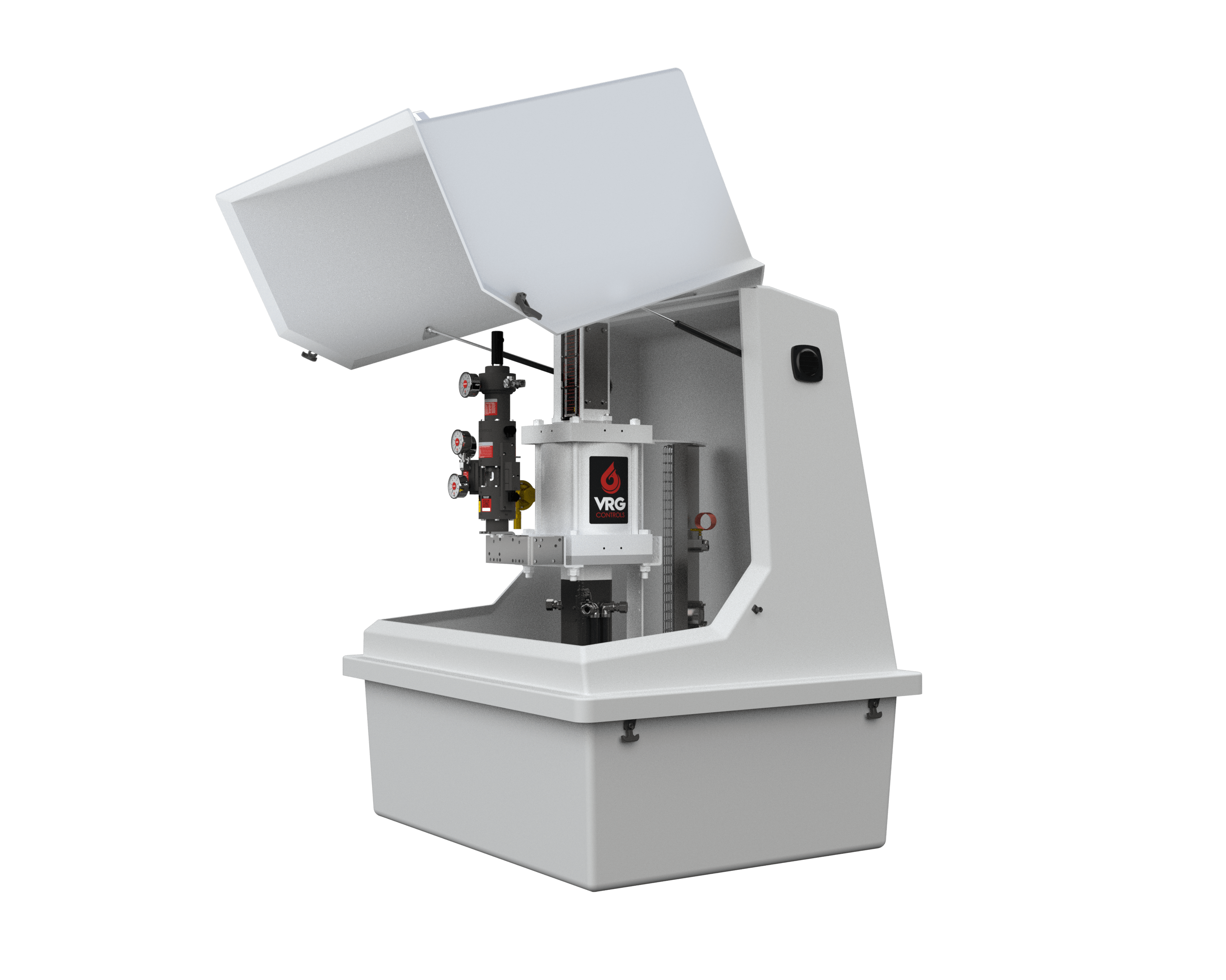 3D rendering of a fiberglass equipment enclosure