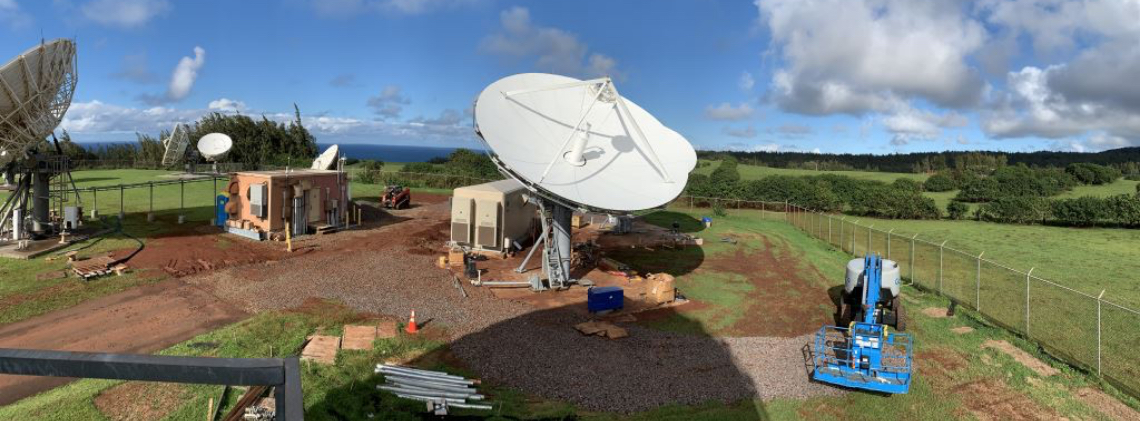 two satellites and equipment shelter