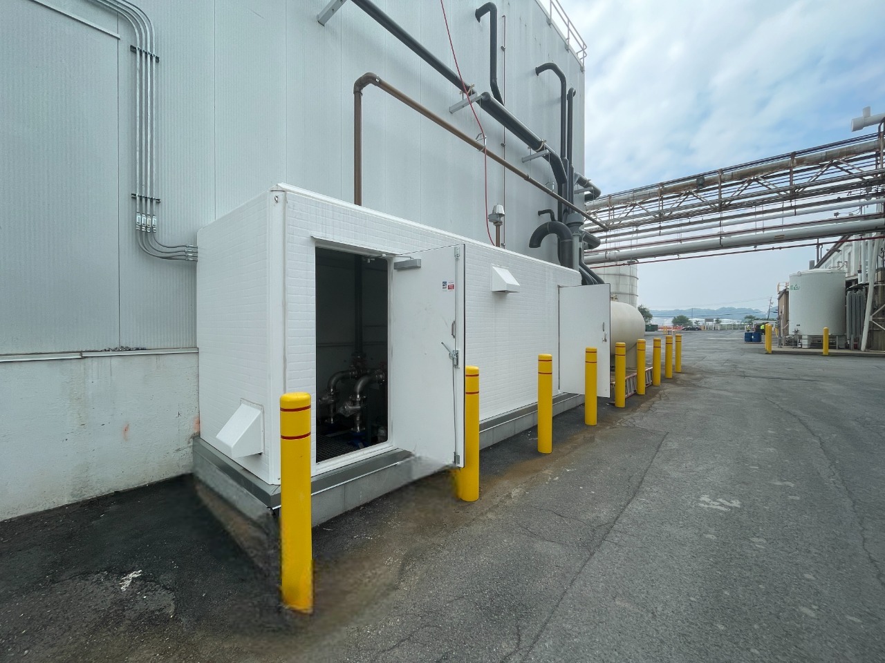 fiberglass shelter for wastewater handling equipment