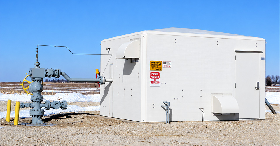 Natural Gas Shelter, fiberglass shelter, fiberglass shelters, fiberglass equipment shelter
