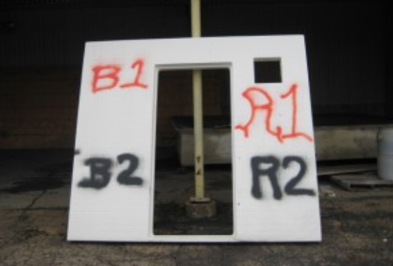 Graffiti Before fiberglass shelter, fiberglass buildings, fiberglass shelters, fiberglass shelter manufacturers, fiberglass equipment shelters