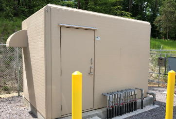 Knoxville Utilities Fiberglass Enclosures, fiberglass buildings, fiberglass shelters, fiberglass shelter manufacturers, fiberglass equipment shelters