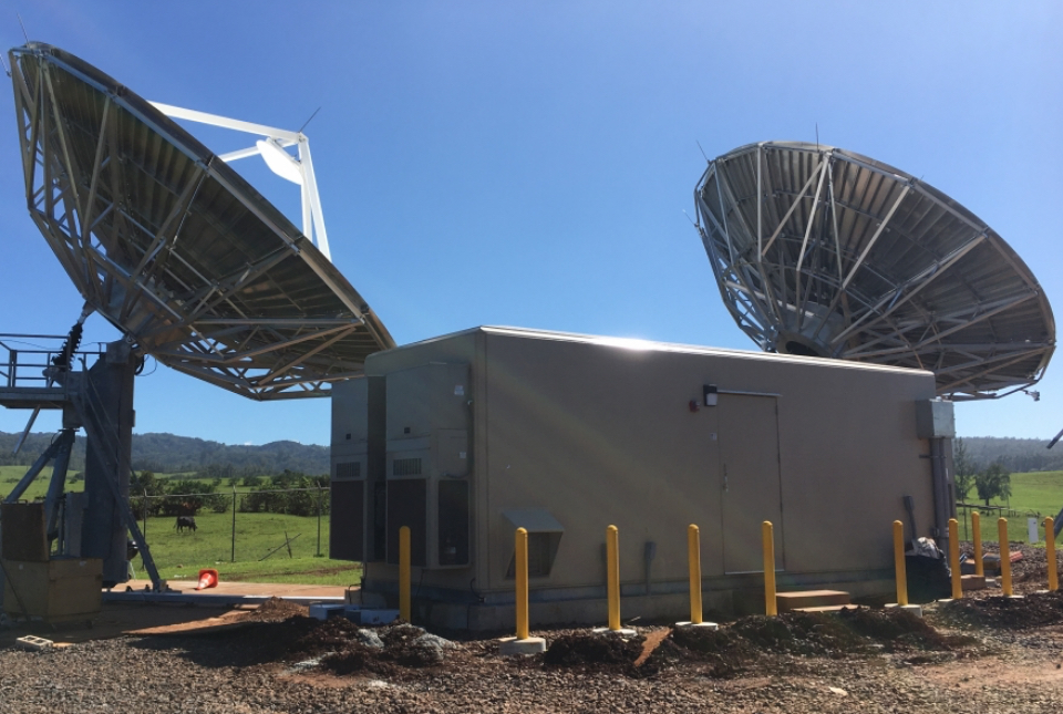 fiberglass telecom building for satellite communications