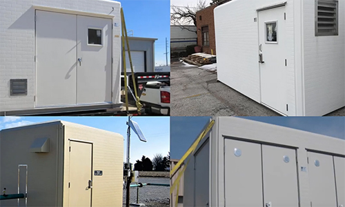 Fiberglass Shelter Door Options Video Thumb, fiberglass buildings, fiberglass shelters, fiberglass shelter manufacturers, fiberglass equipment shelters