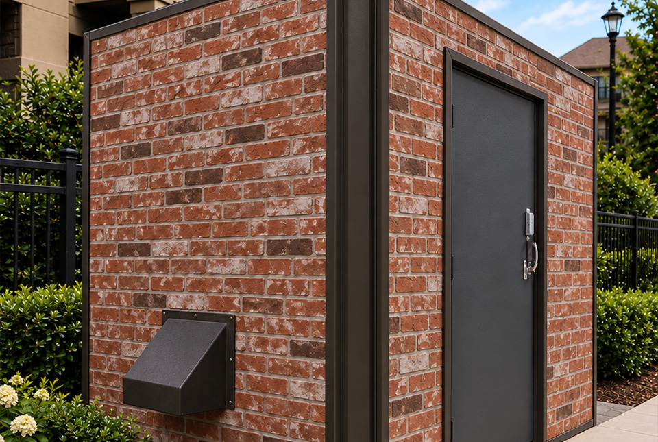 Shelter with Brick Facade Outer Cover