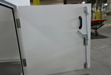 custom fiberglass shelter with 2-point door hardware